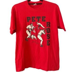 Vintage 80s Pete Rose Cincinnati Reds 1985 Single Stitch Shirt Adult Medium